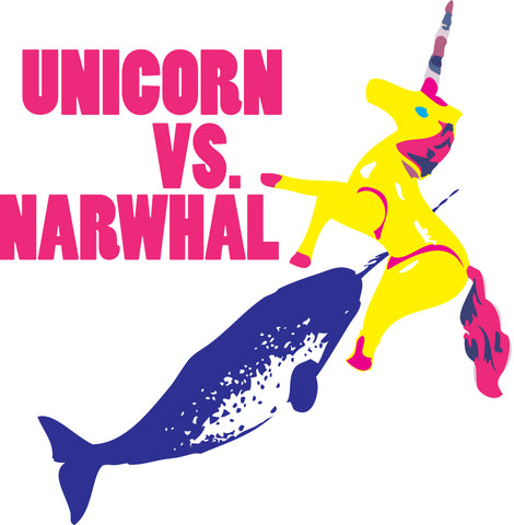 Unicorn vs. Narwhal Sticker