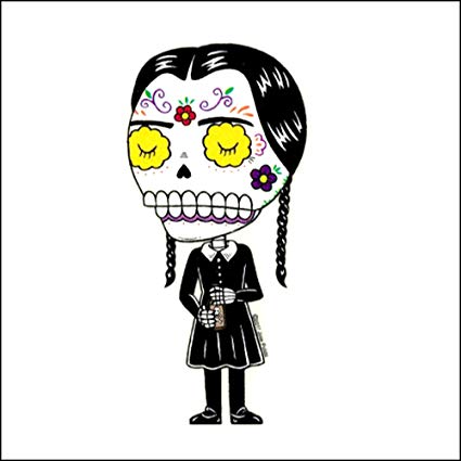 Wednesday Addams Sugar Skull Sticker