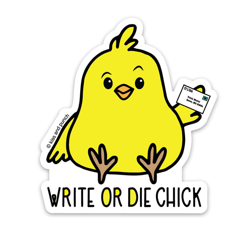 Write Or Die Chick Sticker