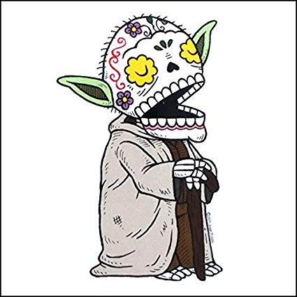 Yoda Sugar Skull Sticker Star Wars