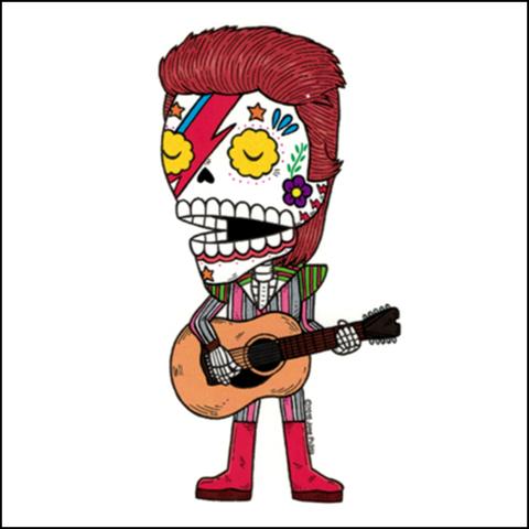 Ziggy Stardust Sugar Skull Sticker David Bowie