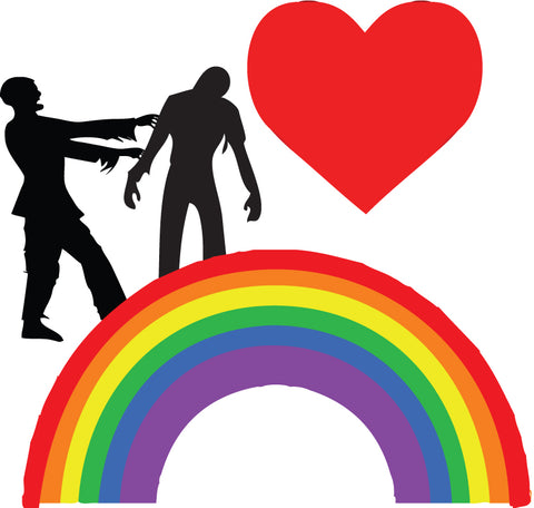 Zombies Heart Rainbows Sticker