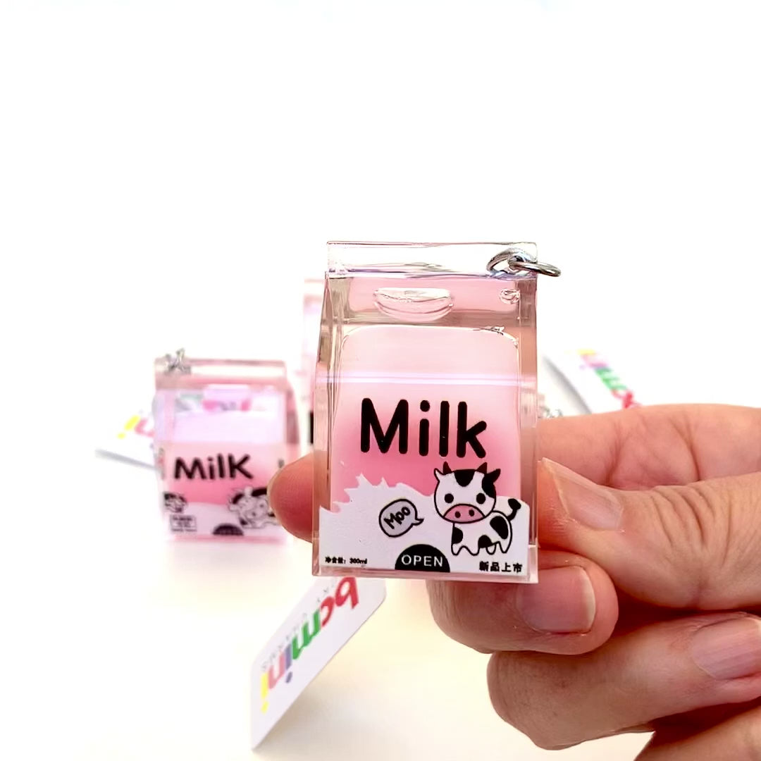 Pink Milk Carton Keychain