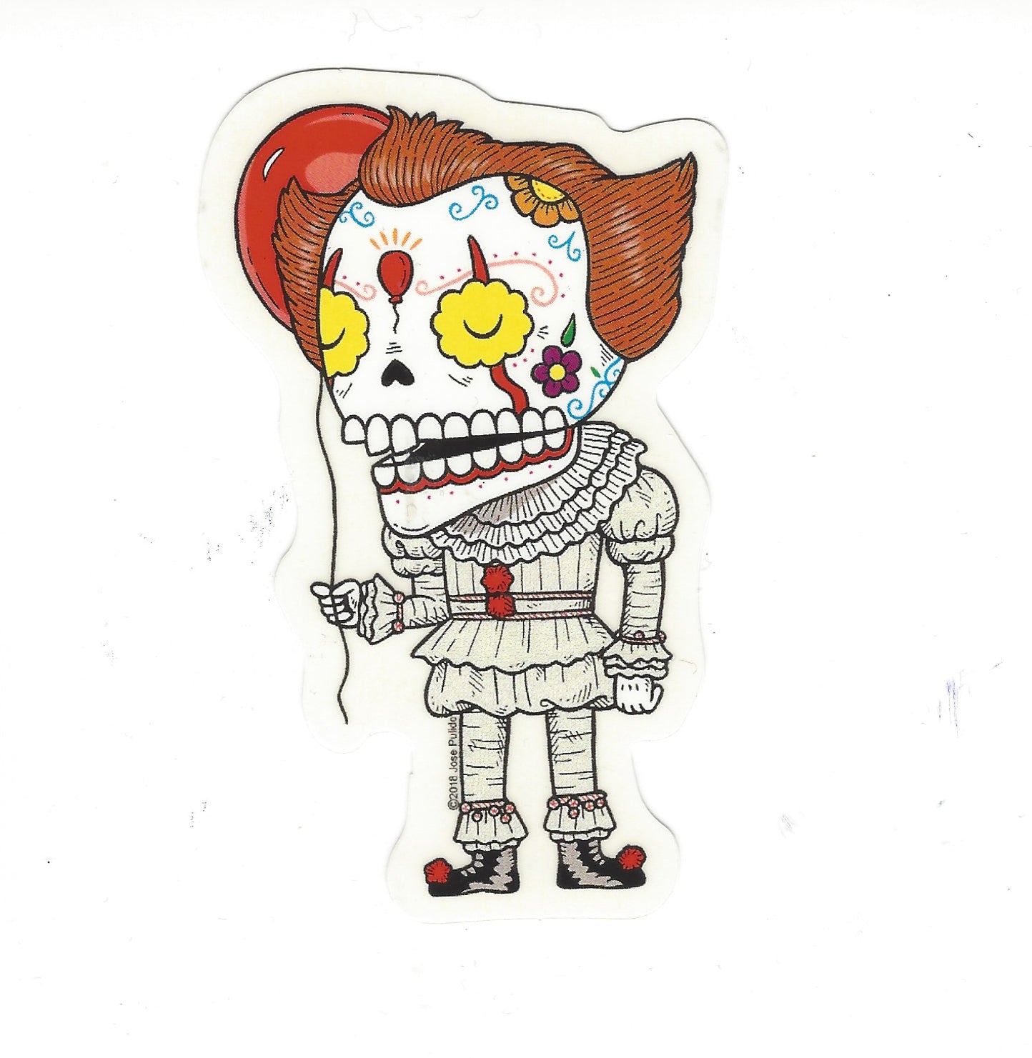 Pennywise IT Sugar Skull Sticker